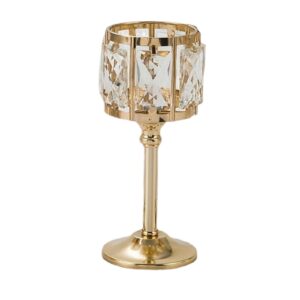 Crystal Gold Candle Stand – Elegant Home Decor