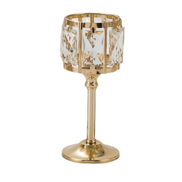Crystal Gold Candle Stand – Elegant Home Decor
