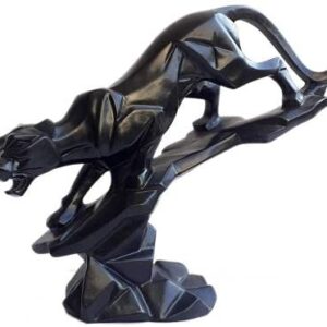 Bold Black Panther Sculpture – Modern Artistic Décor