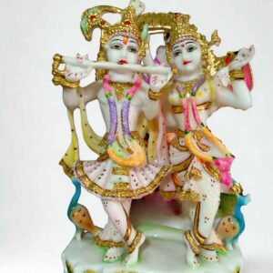 Radha Krishna Marble Dust Idol – Elegant Decorative Statue