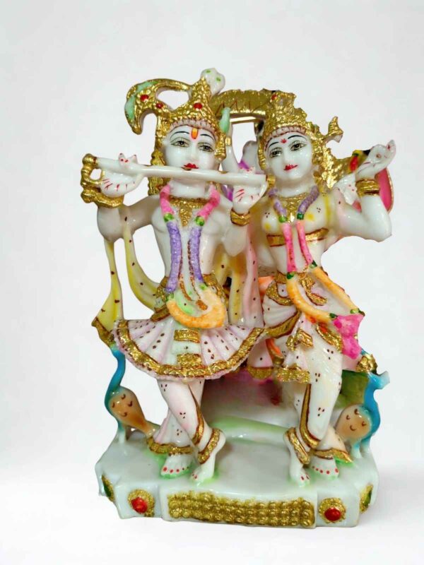 Radha Krishna Marble Dust Idol – Elegant Decorative Statue