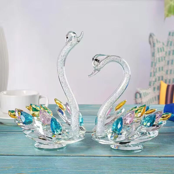 Crystal Swan Pair – Elegant Love Showpiece