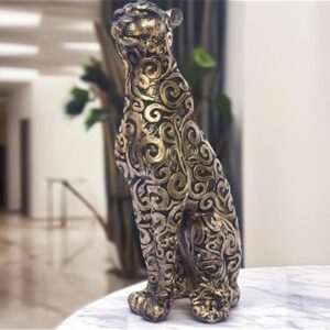Royal Panther Figurine – Antique Finish Artistic Décor