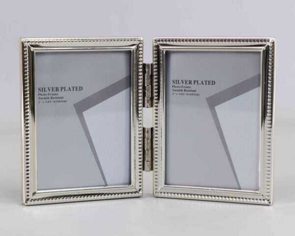 Silver Plated Hinged Double Photo Frame